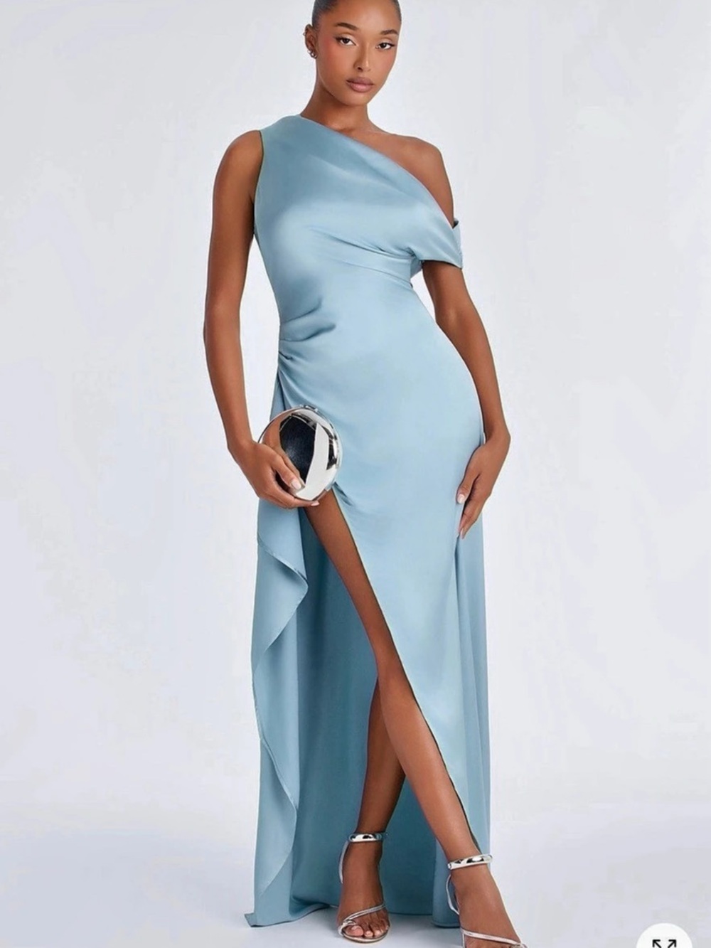 One Shoulder Maxi Dress Blue
